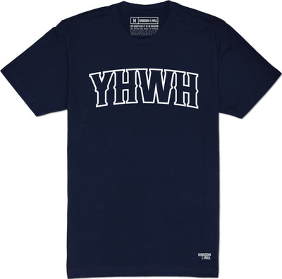 YHWH T-Shirt (Navy & White) - Kingdom & Will