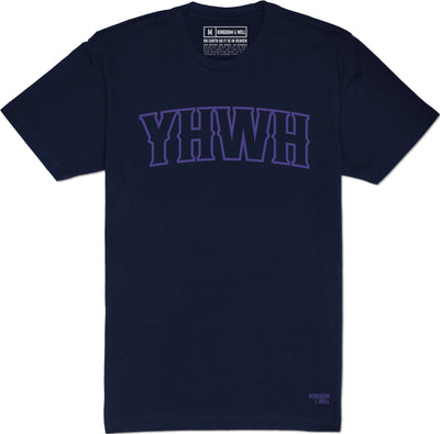 YHWH T-Shirt (Navy & Wildberry) - Kingdom & Will