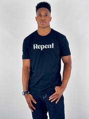 Repent T-Shirt (Black & Greige) - Kingdom & Will